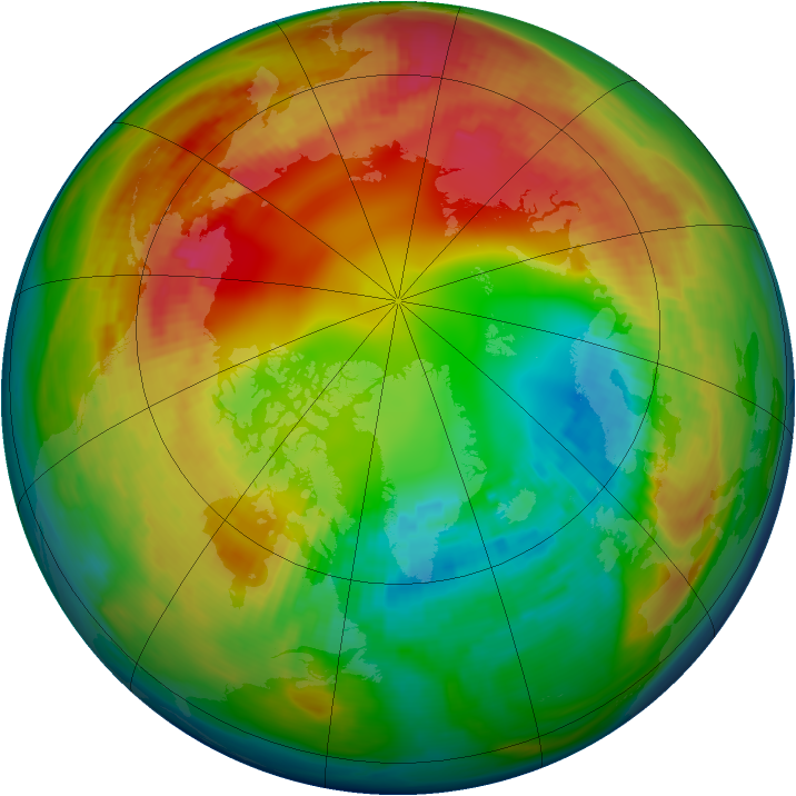 Arctic ozone map for 09 February 1983